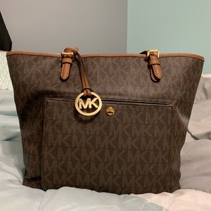 Brown MK logo purse